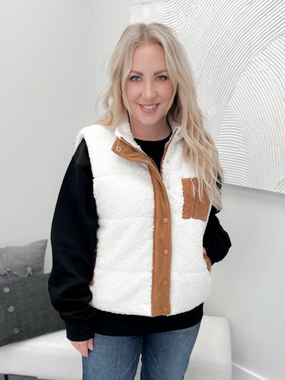 Revelstoke Teddy Vest in Ivory