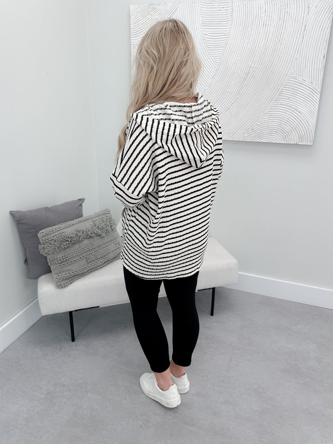 Doria Hoodie in Licorice Stripe