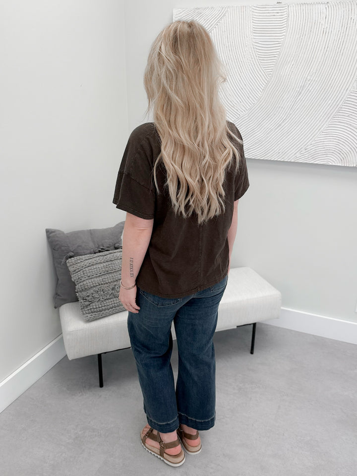 Relaxed Fit V-Neck Roam Free Tee by Grace & Lace