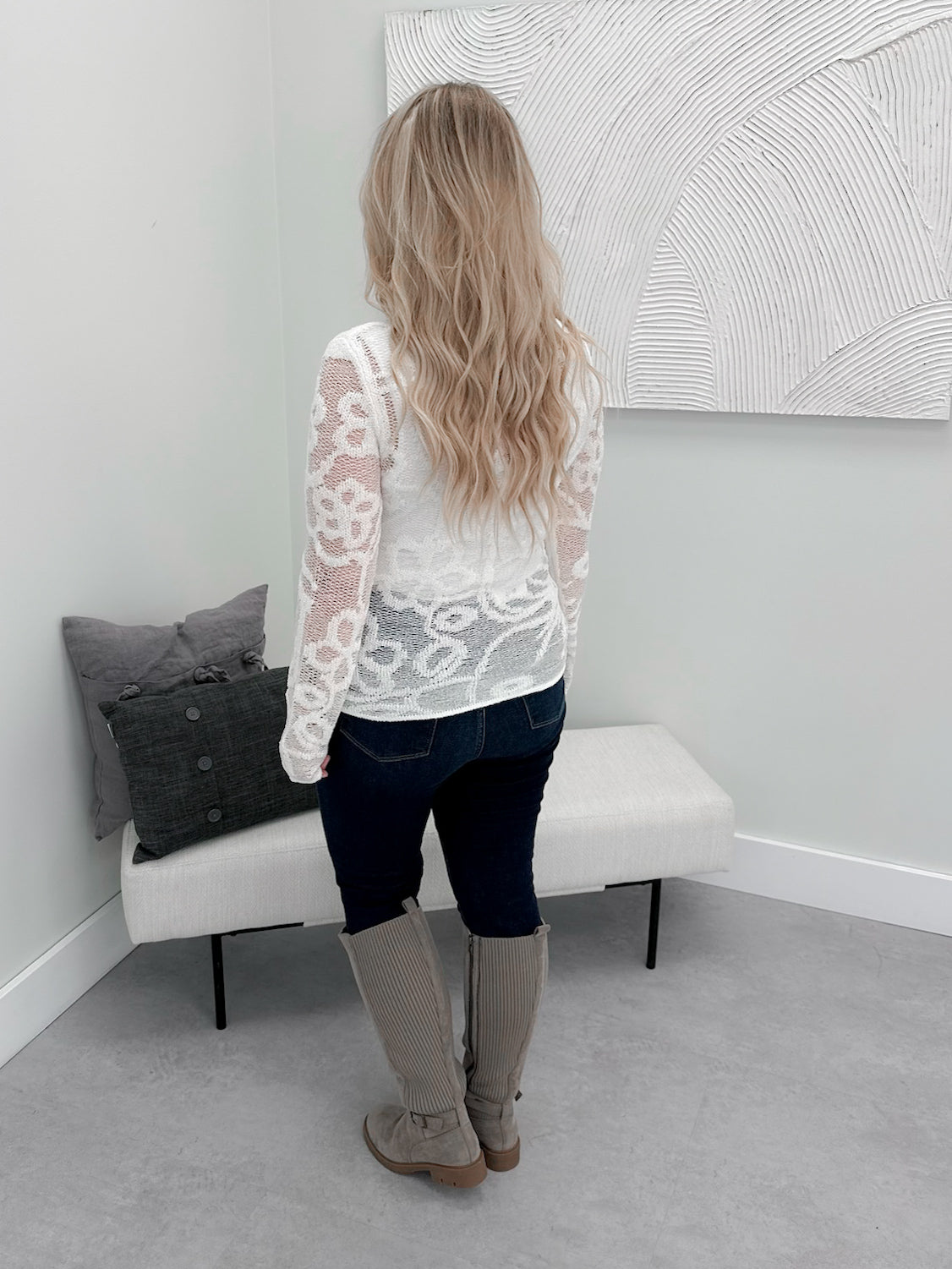 Lane Sheer Top in Cream