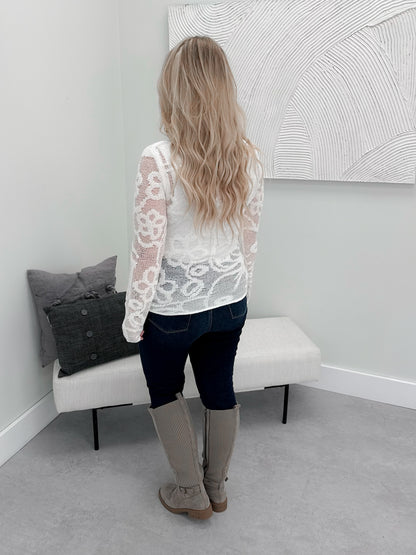 Lane Sheer Top in Cream