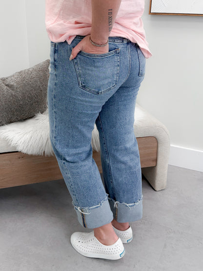 Cara High Rise Cuffed Jean by Risen