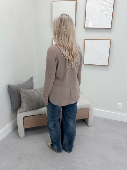 Emory Waffle Long Sleeve in Cocoa