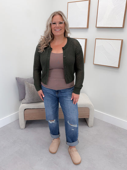 Kourtney Cardigan in Olive