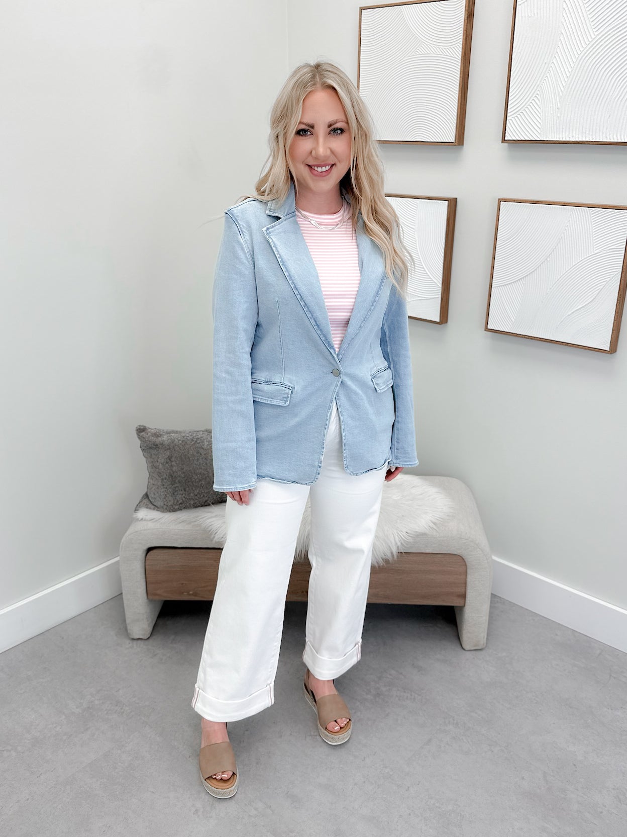 Arlo Denim Blazer in Light Wash