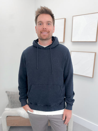 Creed Mens Hoodie in Washed Navy