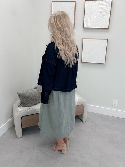 Kenna Shacket in Dark Wash