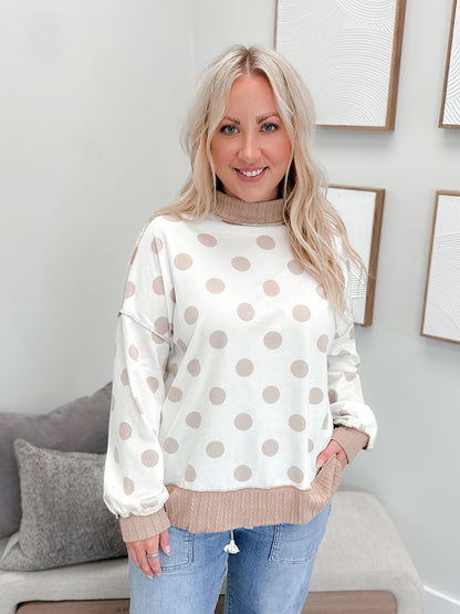 Dotty Pullover in Ivory/Taupe