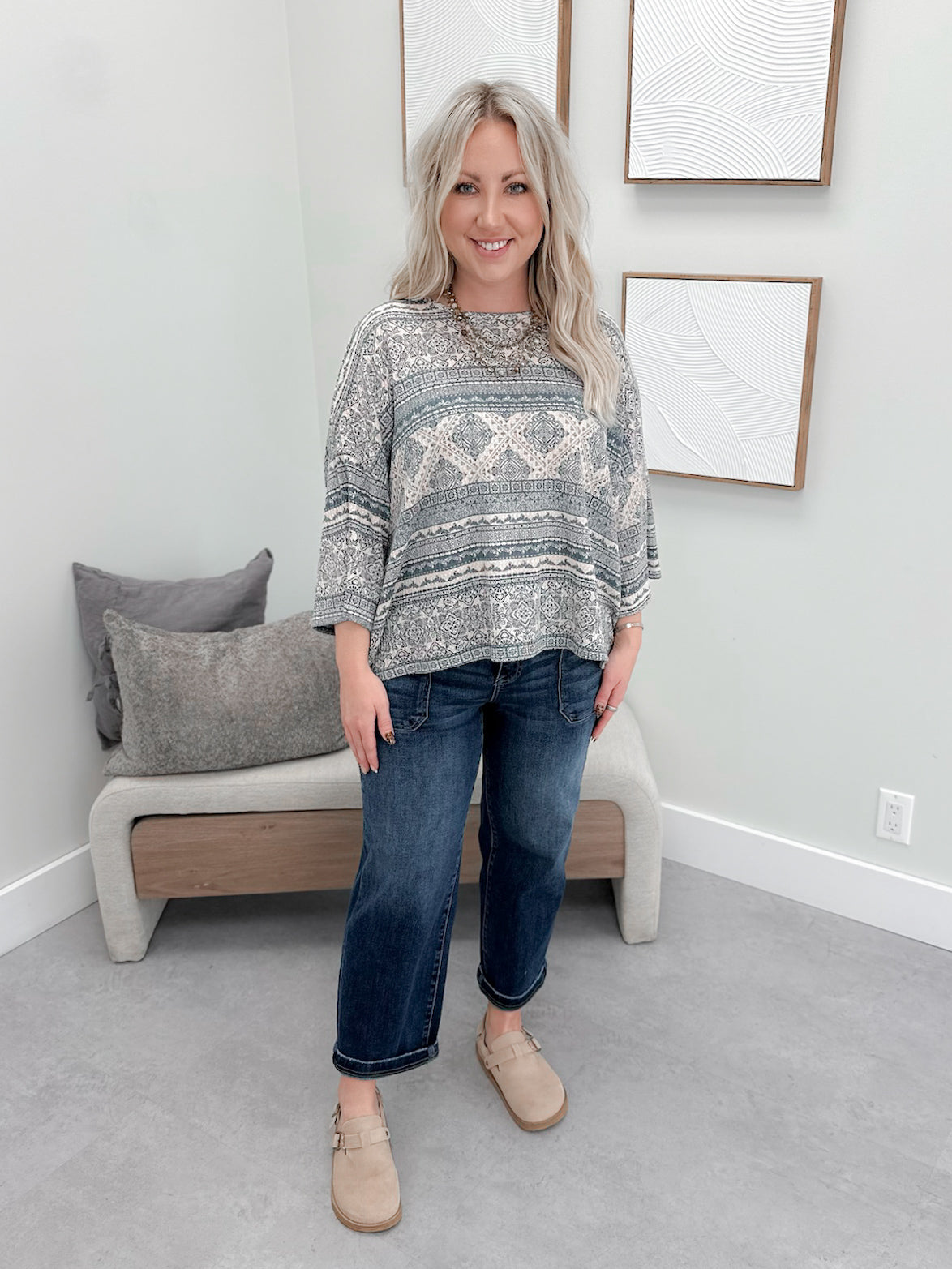 Lisha Tee in Dusty Teal