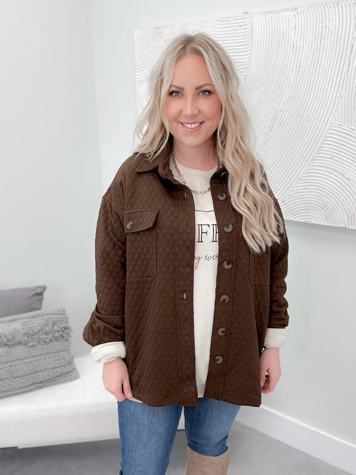 Klondike Quilted Shacket in Coffee