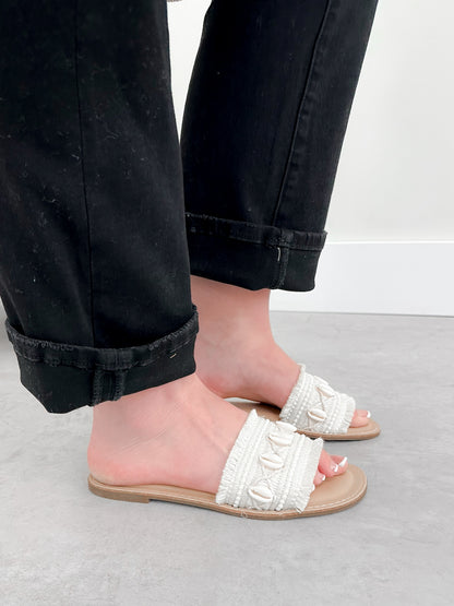 Artisan Shell Sandal in Beige