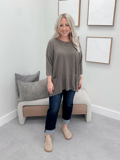 Tayla Wave Top in Mushroom