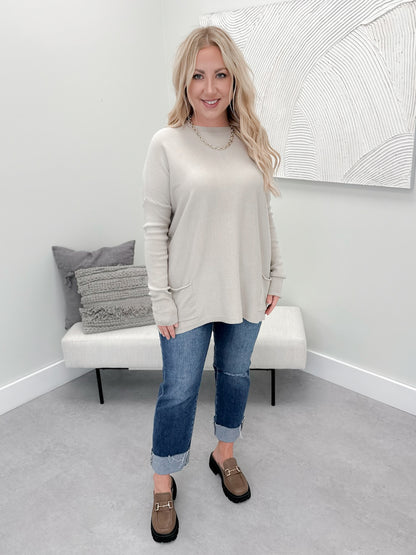 229 Pocket Sweater in Stone by Twenty Nine The Label