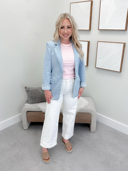 Arlo Denim Blazer in Light Wash
