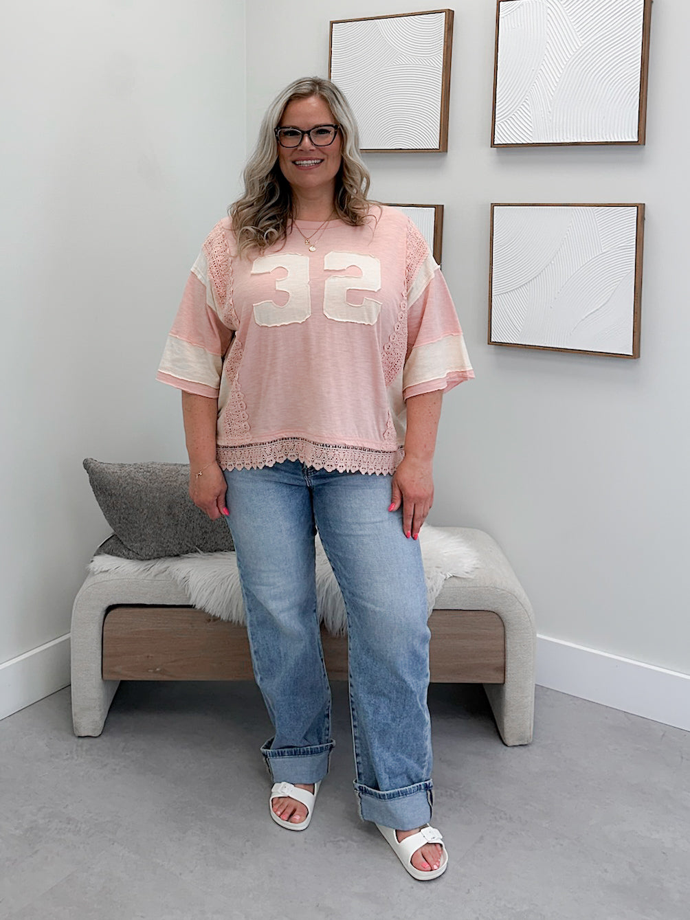 Team Spirit Tee in Dusty Pink