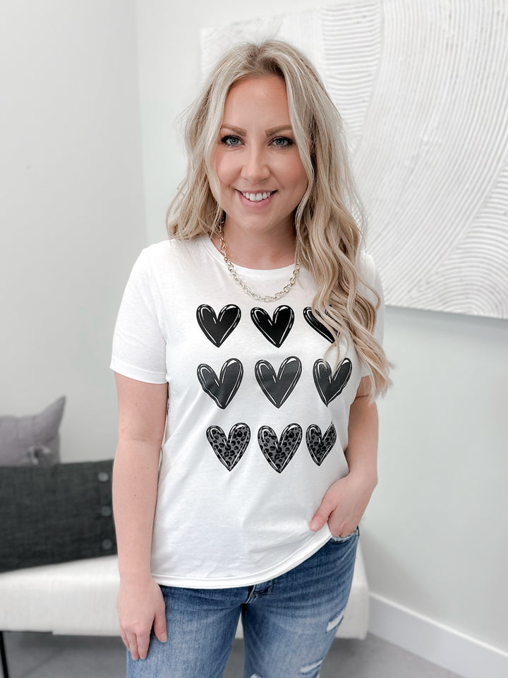 Heart Stamp Tee in  White by Ash + Antler