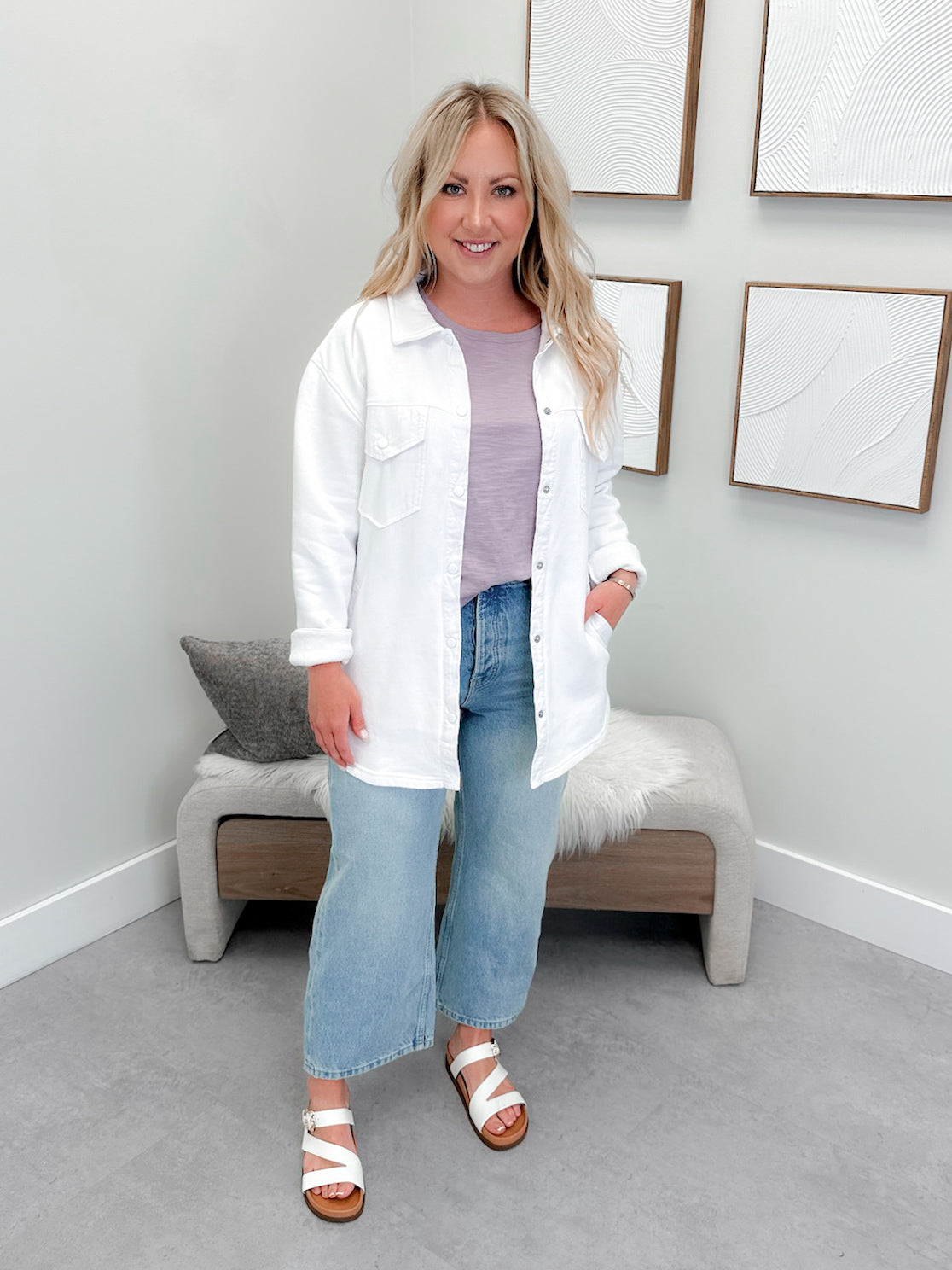 Essen Shacket in White