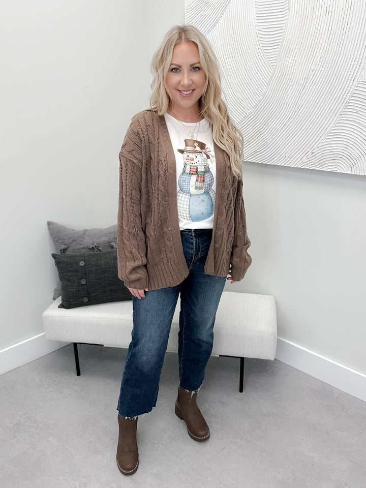 Cabin Cable Knit Cardigan in Cocoa