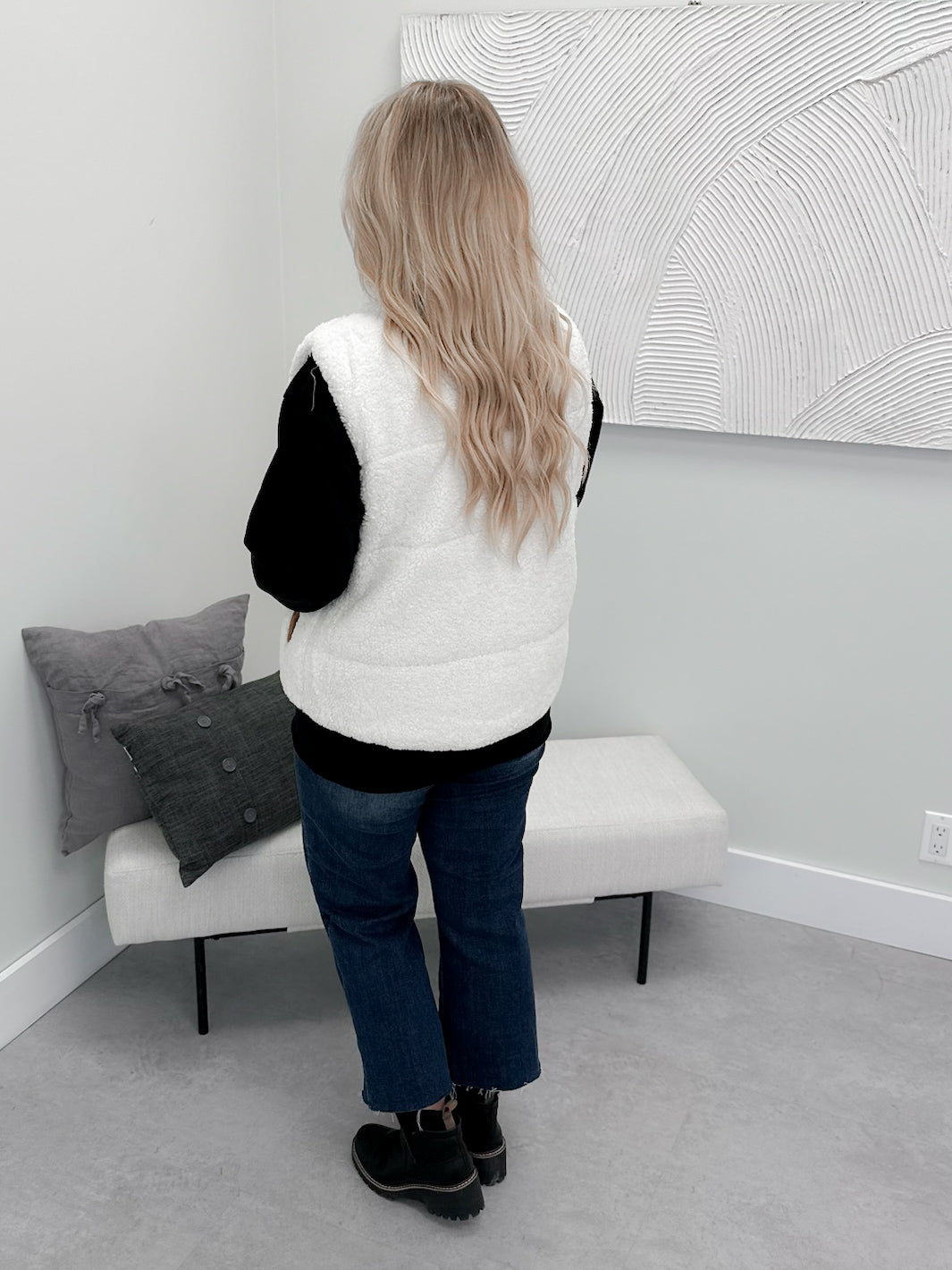 Revelstoke Teddy Vest in Ivory