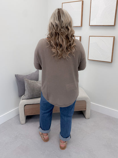 Whitney Waffle Long Sleeve in Mocha