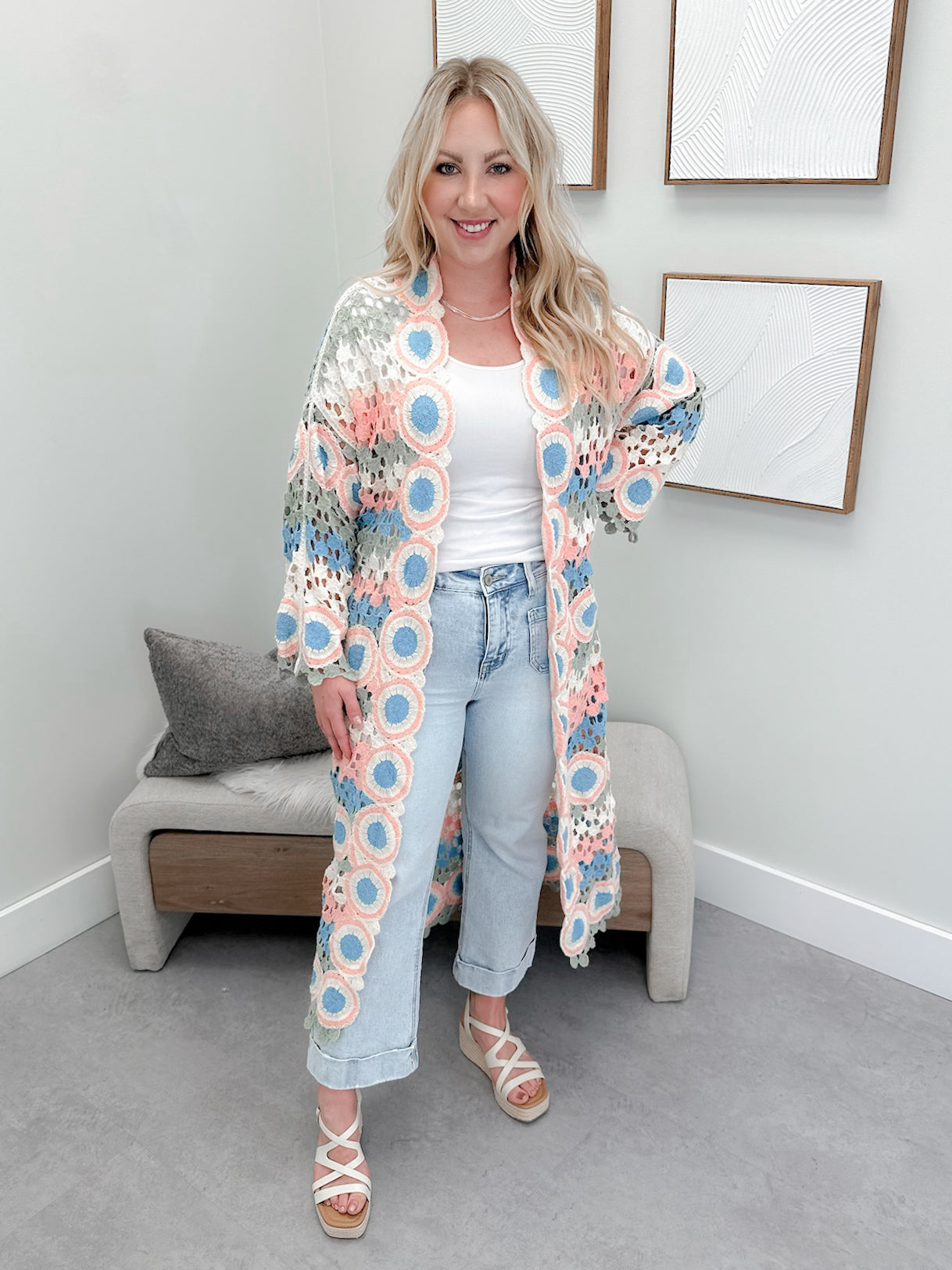 Joey Cardigan in Pink Multi