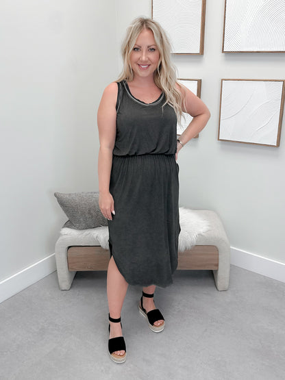 Piper Dress in Washed Black
