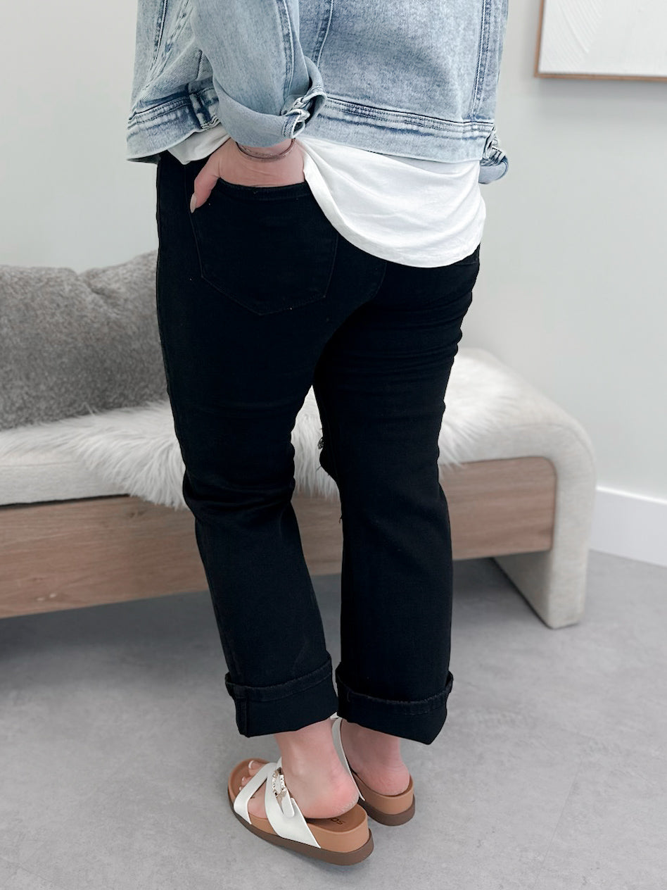 Corey Straight Leg Jeans in Black by Risen
