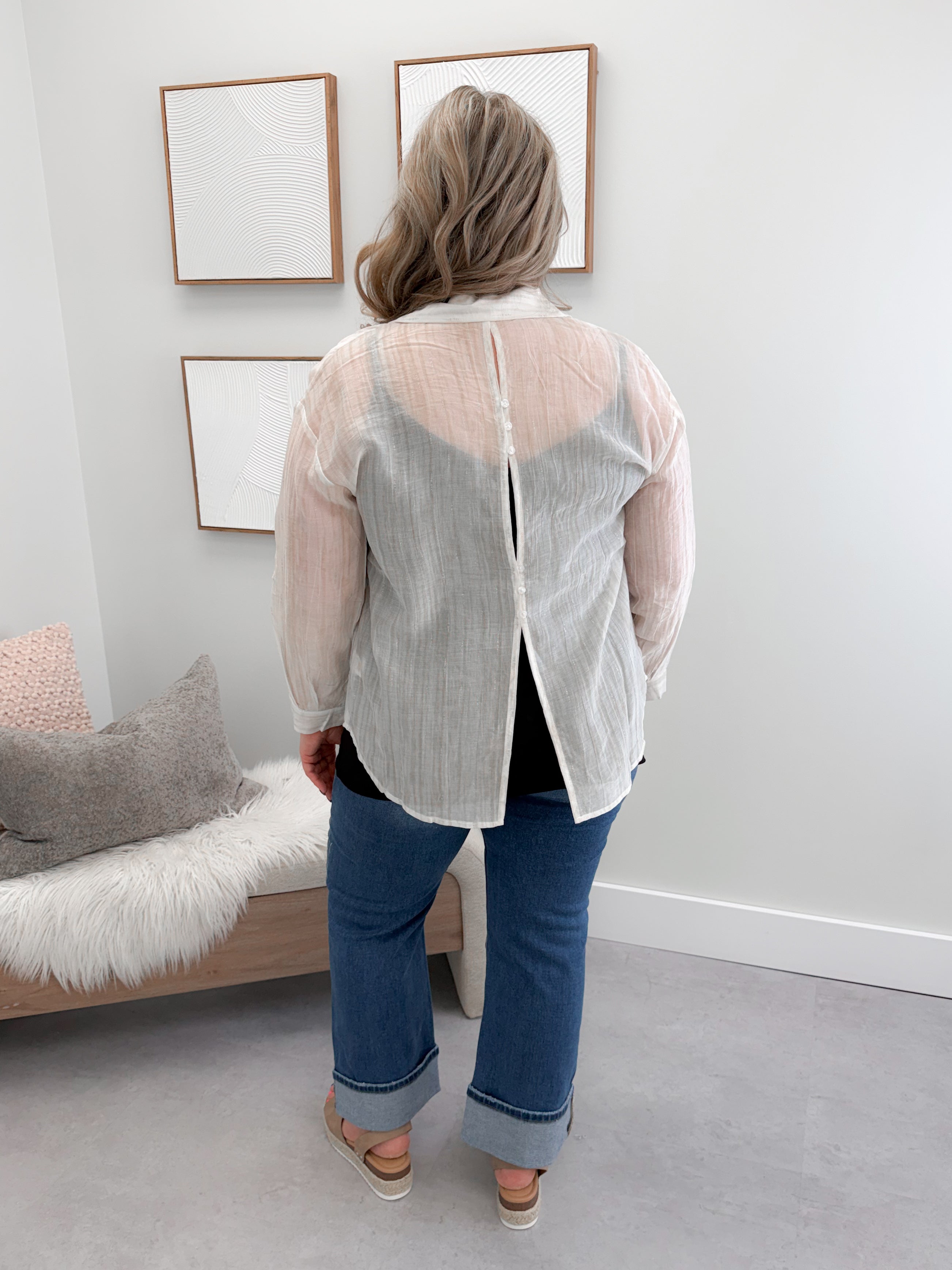 Pree Button Up Blouse in Taupe