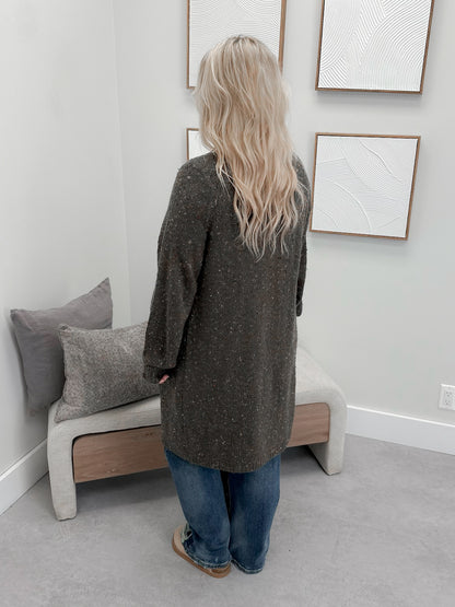Speckled Cardigan in Olive