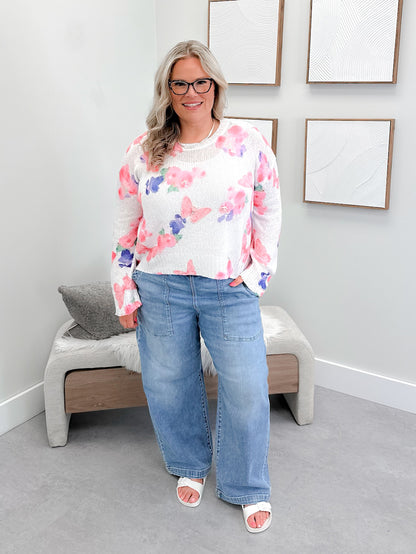 Meadow Sweater in Mixed Pink