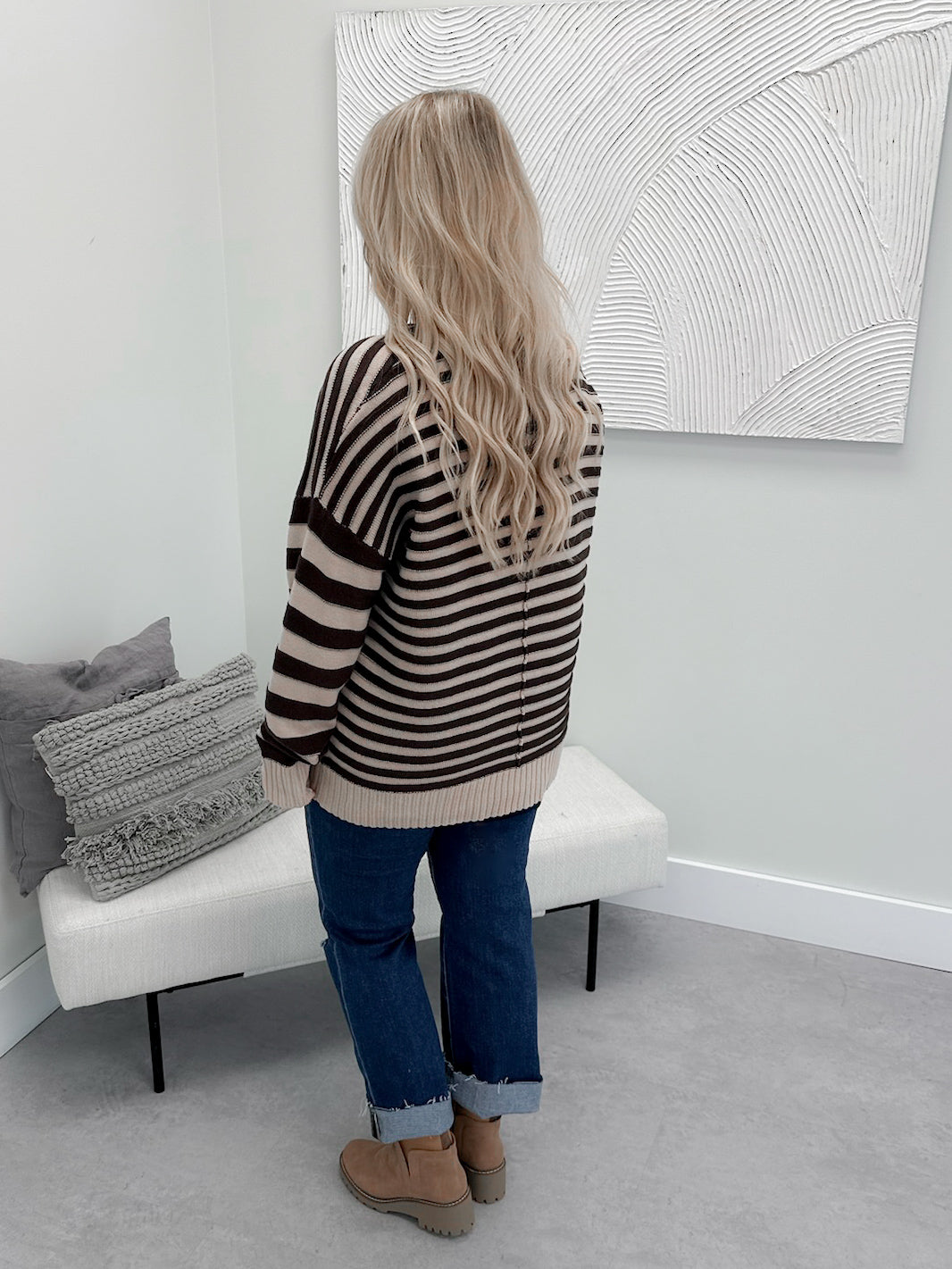 Bekah Striped Sweater in Brown