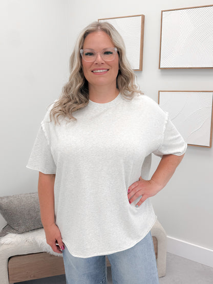 Boyfriend Tee in Oatmeal by Ampersand Avenue