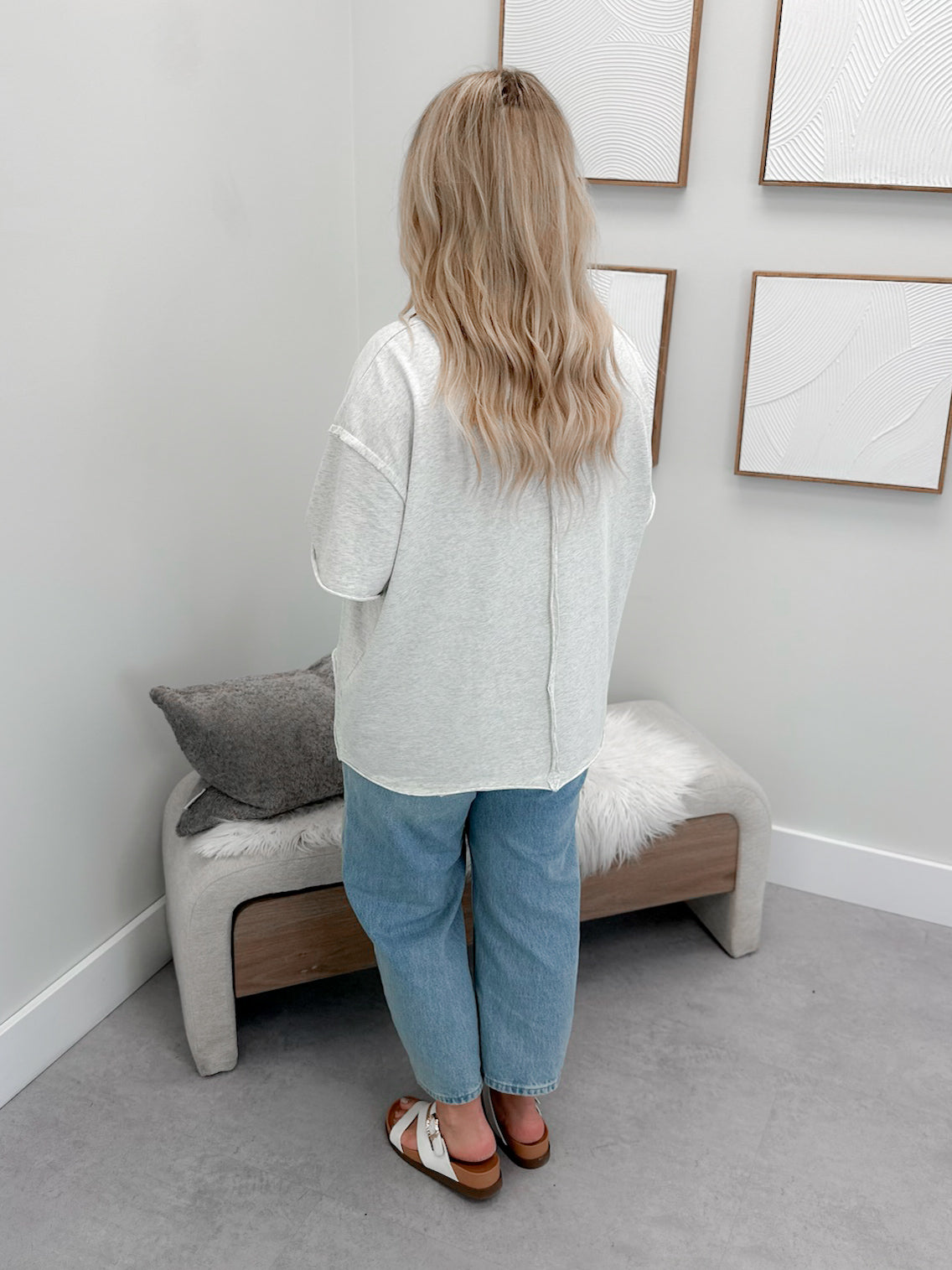 Boyfriend Tee in Oatmeal by Ampersand Avenue