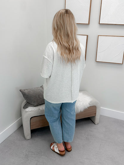 Boyfriend Tee in Oatmeal by Ampersand Avenue