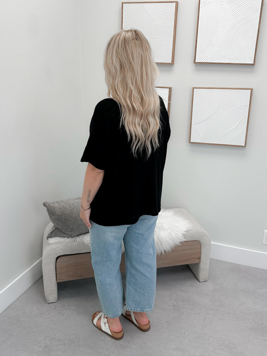 Summer Knit Tee in Black