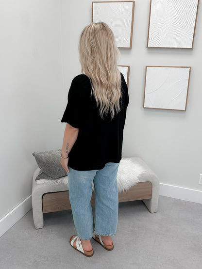 Summer Knit Tee in Black