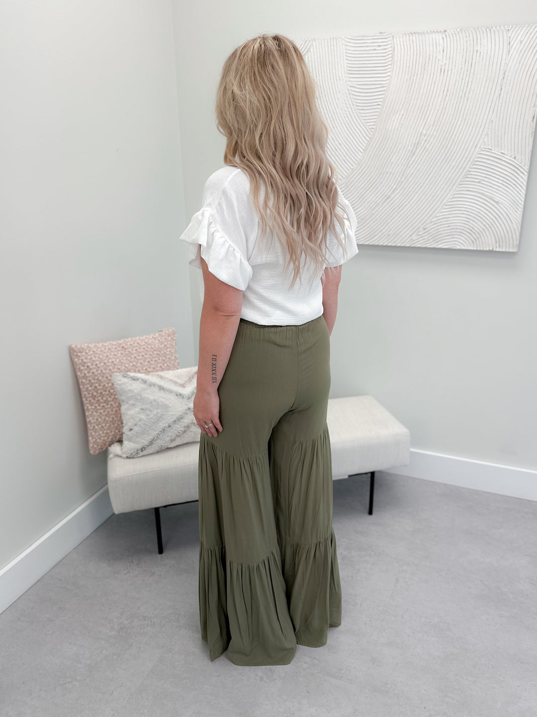 Fallon Maxi Pant in Olive - Size Small