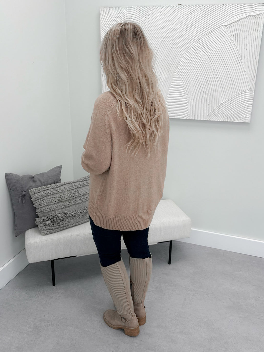 Titan Turtleneck Sweater in Taupe