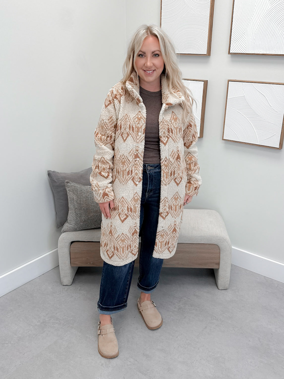 Sonoma Fleece Jacket in Aztec Creme Brûlée