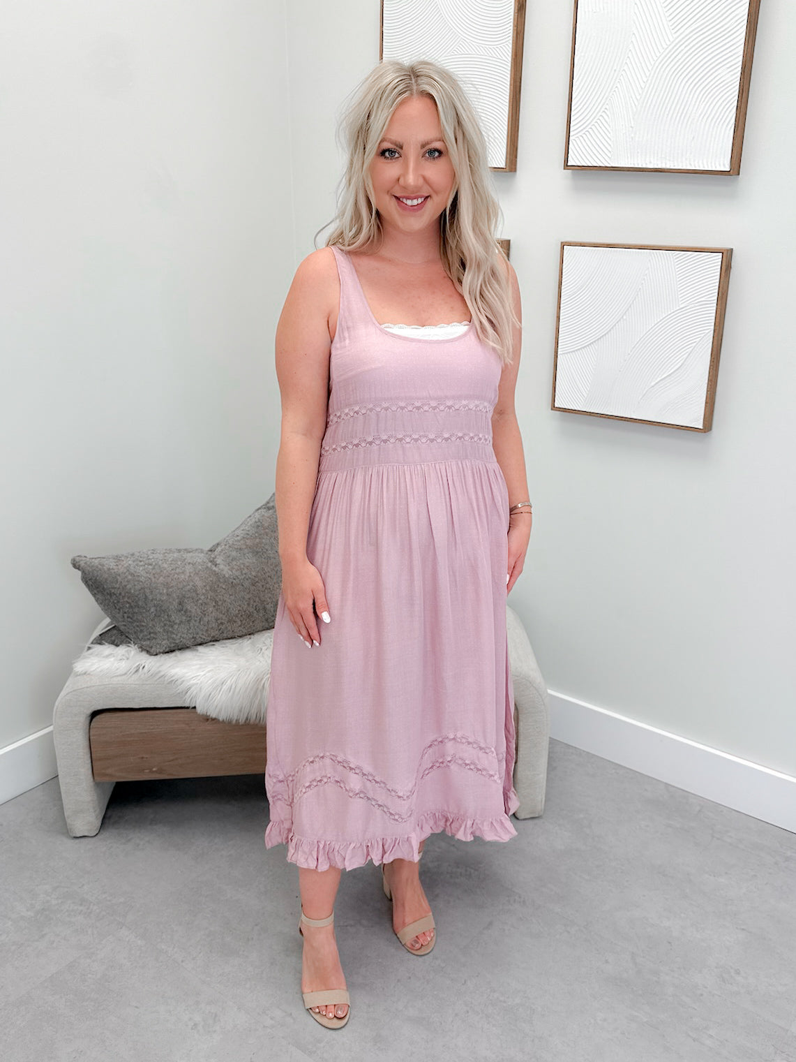 Voile and Lace Midi Slip Dress by Free People