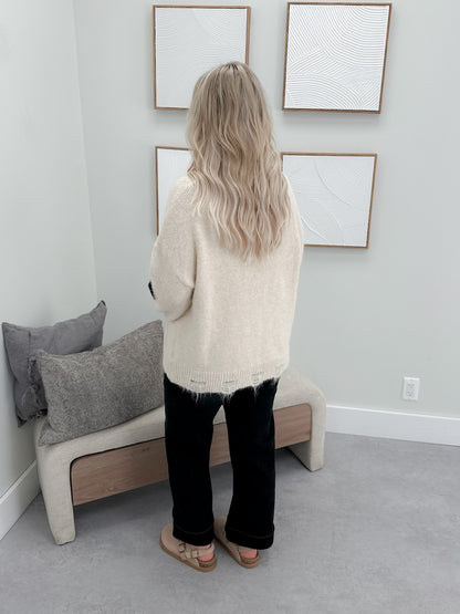 Jeanna Heart Sweater in Oat