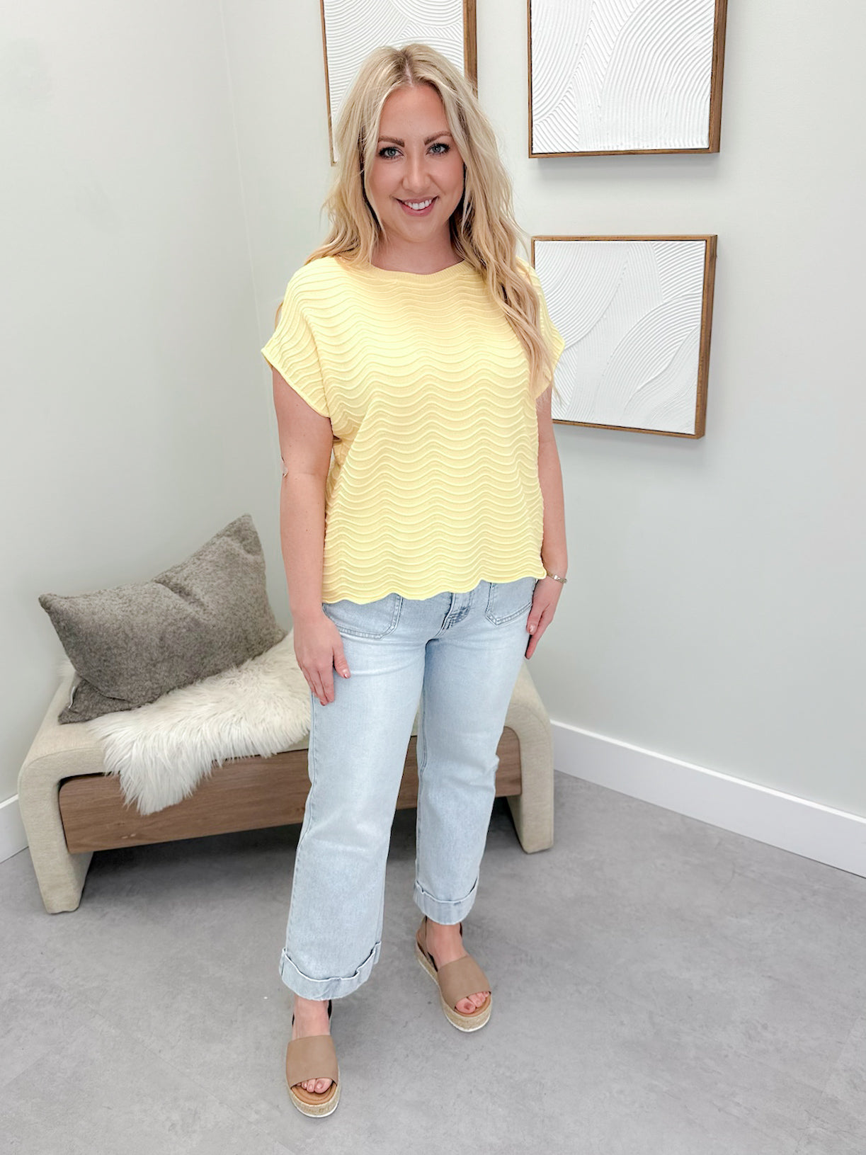 Wavy Sweater in Yellow