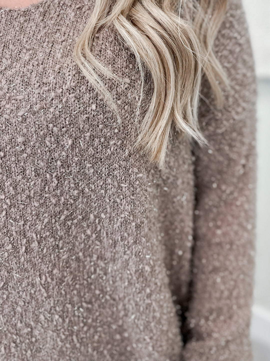 Joanna Shimmer Sweater in Taupe