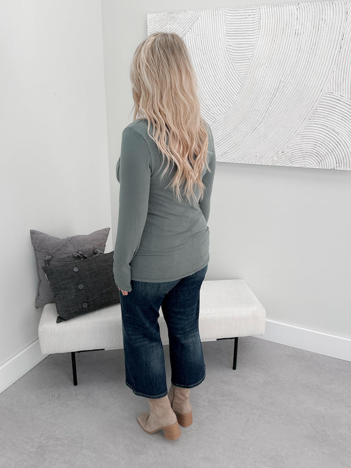 Fiona Snap Long Sleeve in Dusty Jade