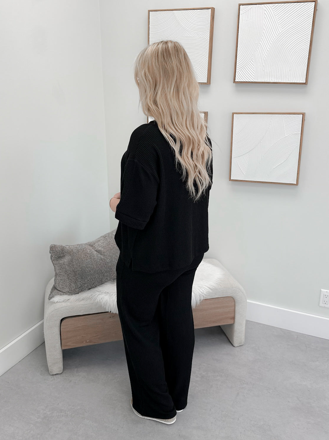 Modesto Wave Pant Set in Black