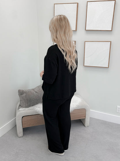 Modesto Wave Pant Set in Black