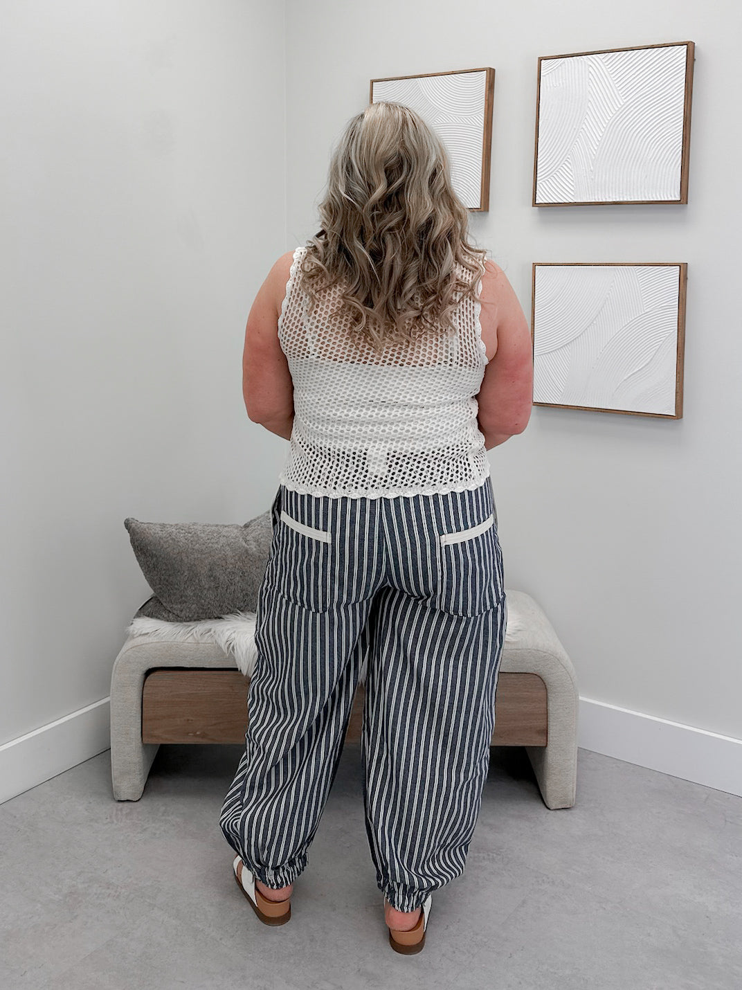 Connie Striped Pants in Chambray