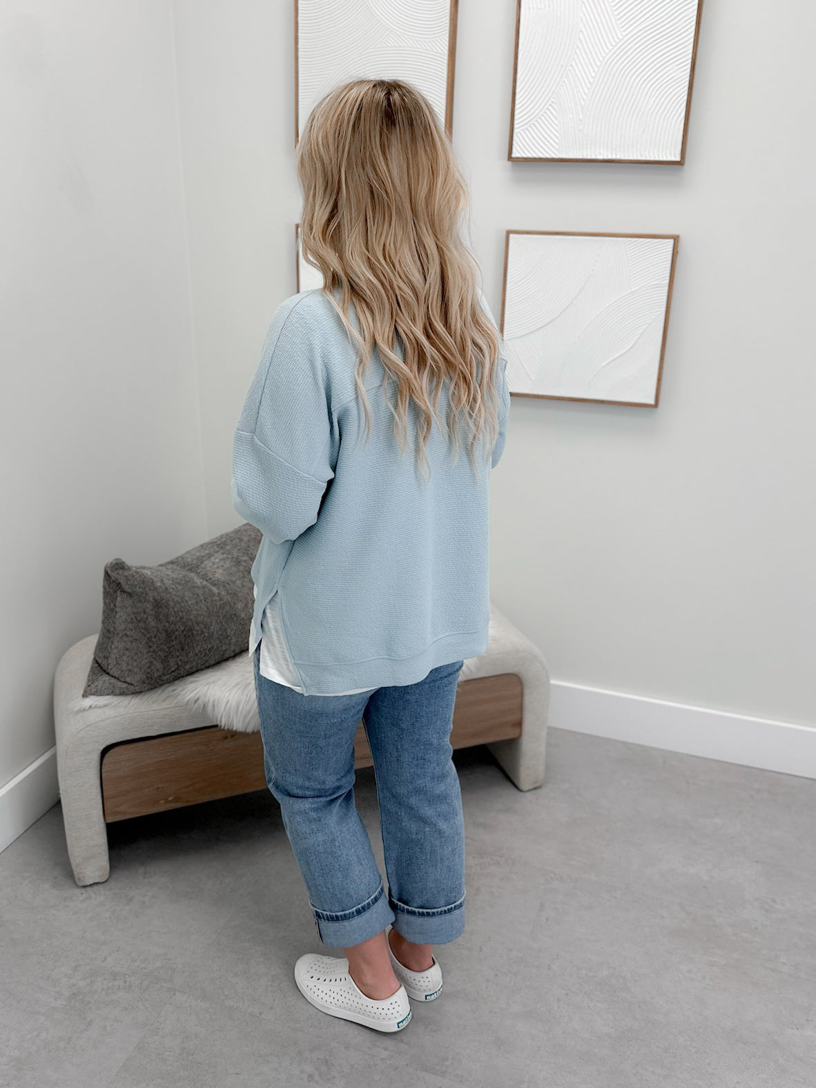 Second Chance Long Sleeve in Blue Fog - Small