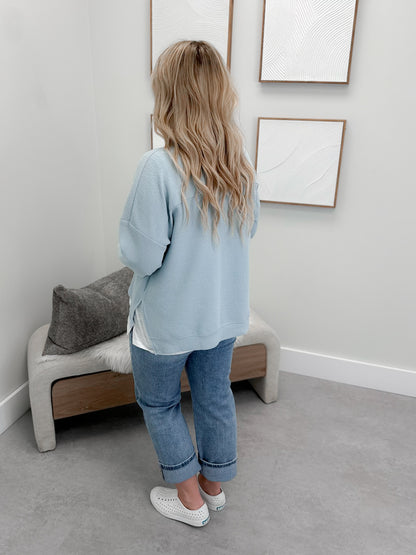 Second Chance Long Sleeve in Blue Fog - Small