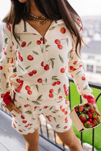 Halfzip Sweatshirt in Cherry On Top by Ampersand Avenue